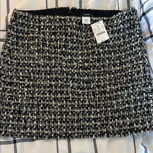J. Crew Black and White Tweed A-Line Textured Mini Skirt NWT